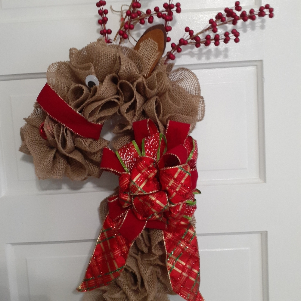 Handmade reindeer holiday hanging